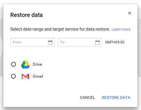 restore data 1