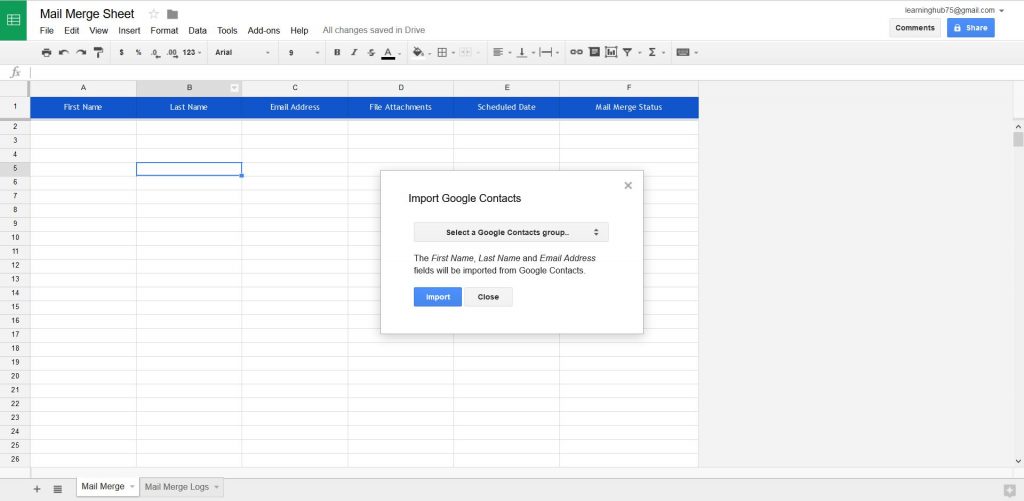 Import google contacts