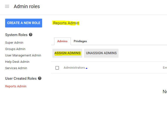 assign new created role